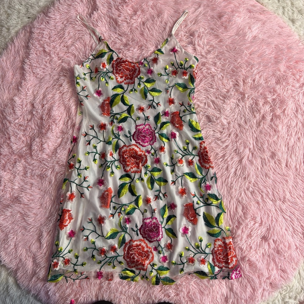 Floral Embroidered Slip Dress